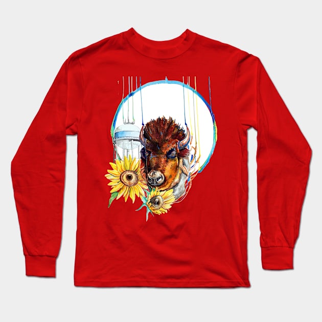 Home is Where the Buffalo... Long Sleeve T-Shirt by Manic Pantry